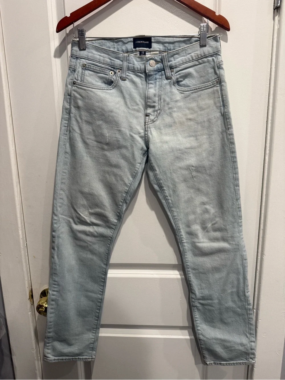 J. Crew Men’s Slim Straight Jeans in Light Wash Blue